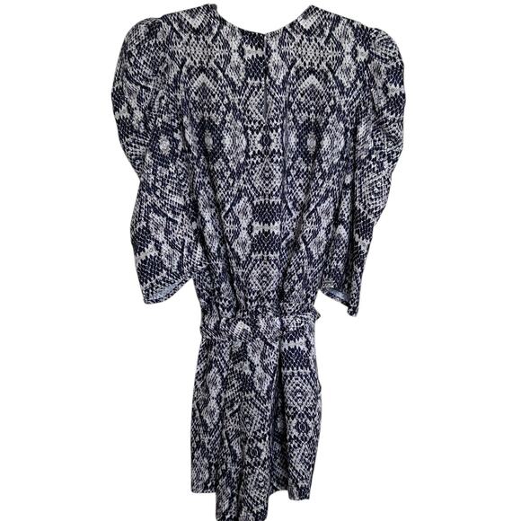 AMANDA UPRICHARD Snakeskin Annika Puff‎ Sleeve Romper-Size P/XS - Picture 6 of 9